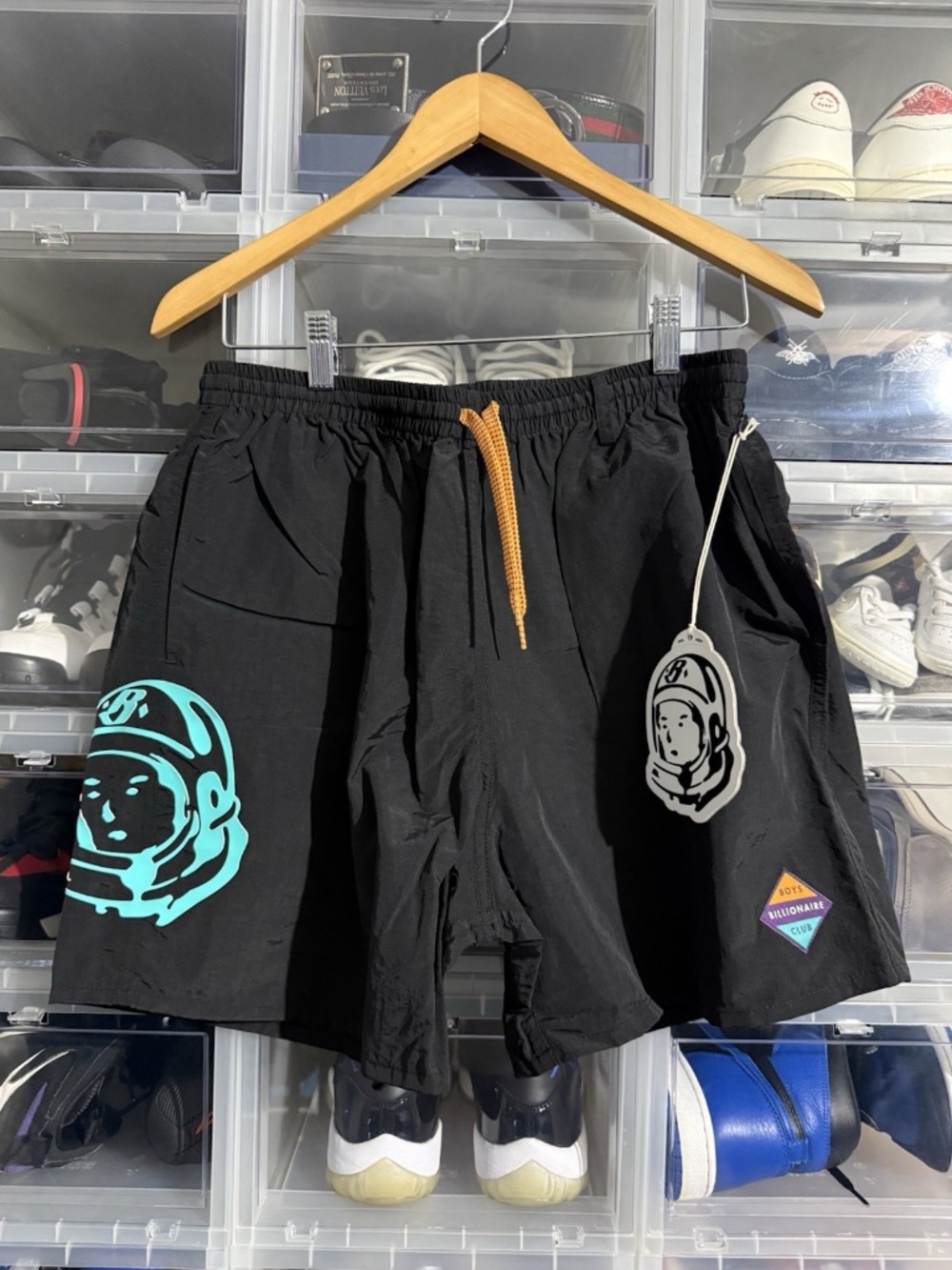 Billionaire Boys Club Black Board Swim Shorts Astronaut Graphic Drawstring L
